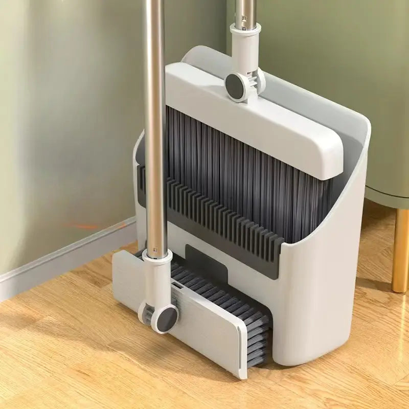 "2-in-1 Broom and Dustpan Combo with Built-In Teeth – Perfect for Home & Office Cleaning"