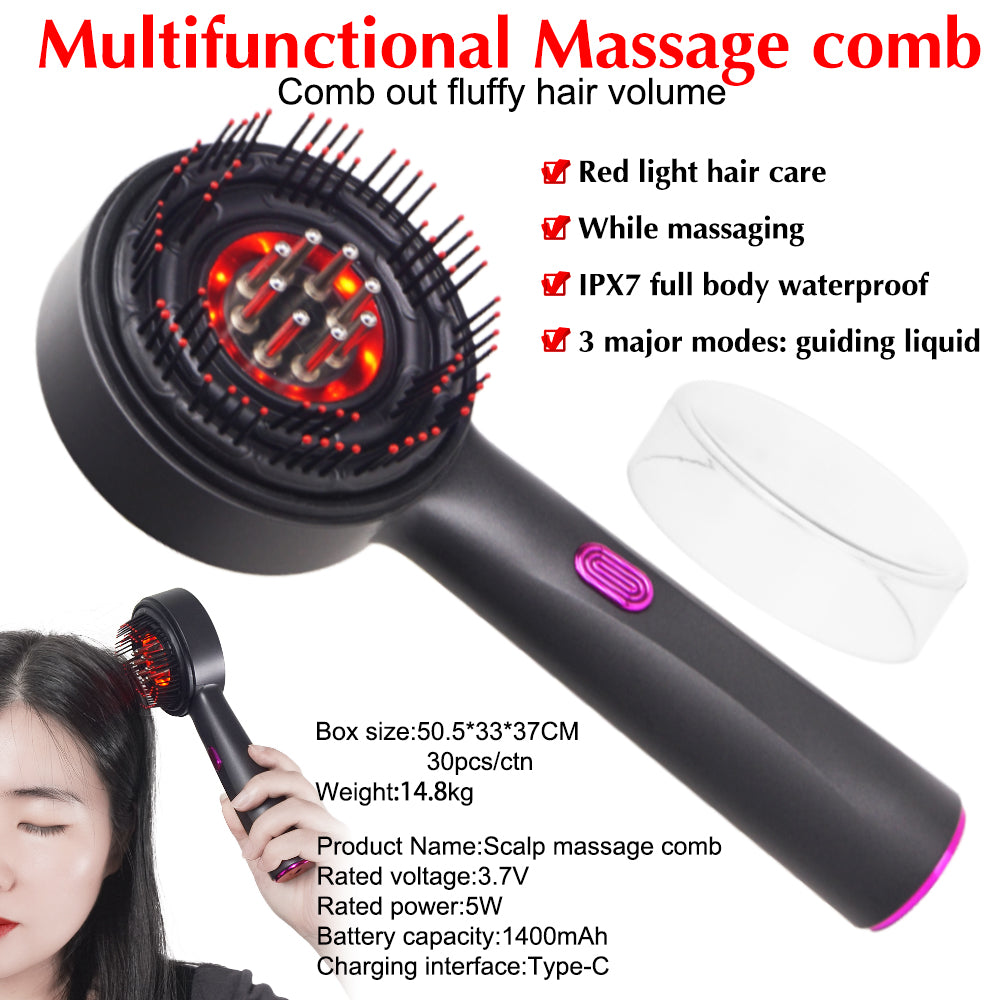 “Scalp Massager Brush with Heat & Vibration – Stress Relief & Hair Growth Tool”