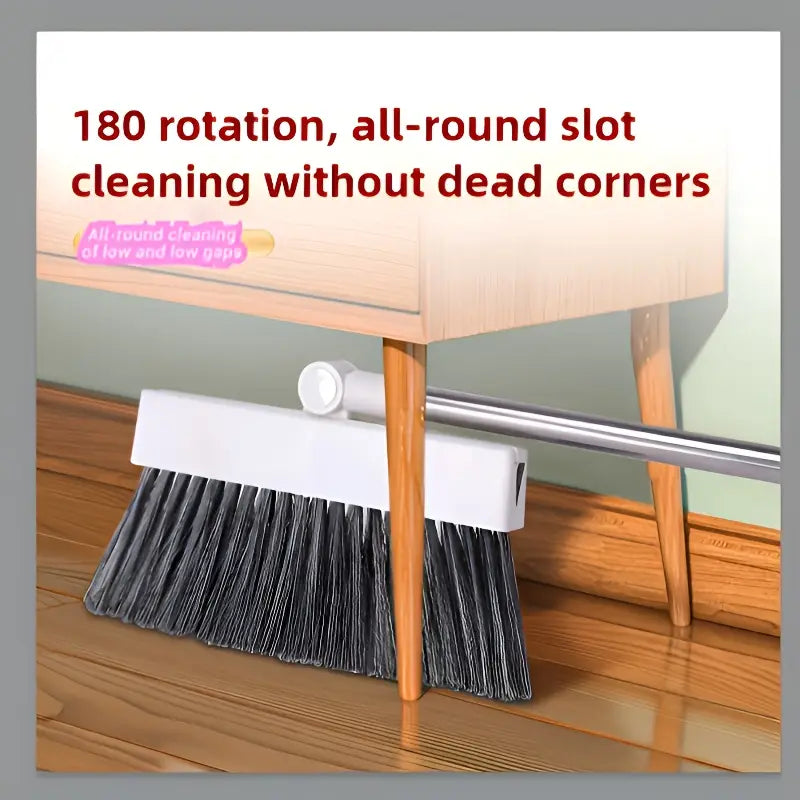 "2-in-1 Broom and Dustpan Combo with Built-In Teeth – Perfect for Home & Office Cleaning"