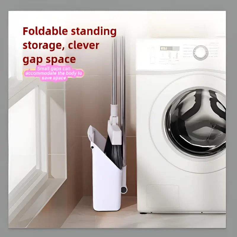 "2-in-1 Broom and Dustpan Combo with Built-In Teeth – Perfect for Home & Office Cleaning"